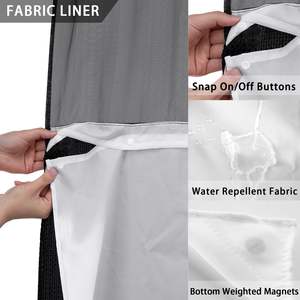 Pas de crochet rideau de douche avec <span class=keywords><strong>Snap</strong></span> in Liner Set rideau de douche gaufré noir pour salle de bain - Product Image 4