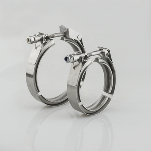 Fascette stringitubo in acciaio inox con bullone a T e fascette a V per flange maschio e femmina - Product Image 3