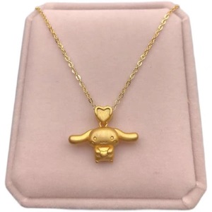 Sanrio Cinnamon Dog Pendant Necklace Gold Cartoon Animal Zodiac Women's Clavicle Chain Everyday Wear - Product Image 5