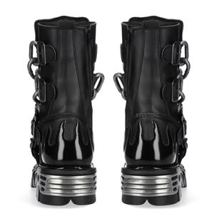 รองเท้าบูตส้นเข็มสายโซ่พังค์, รองเท้าบูต2025บูตแฟชั่นสตรีทร็อคหัวมน - Product Image 4