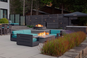 Square Corten Steel <b>Fire</b> Pit Gas Outdoor Firepit - Product Image 3