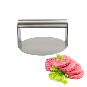 2022 Food grad Stainless steel burger presser in round shape grill press food contact quality meat press BBQ patty maker