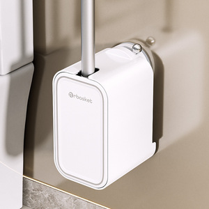 Drbasket Wall Mounted Toilet Brush Holder Rectangular Easy To Clean For Bathroom Use - Product Image 2