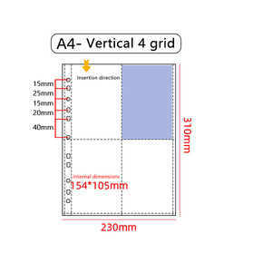 Pages d'album photo recto-verso A4 - <span class=keywords><strong>9</strong></span> inserts à grille haute transparence pour <span class=keywords><strong>Polaroid</strong></span>, cartes postales et petites cartes (3x3 pouces) - Product Image 5