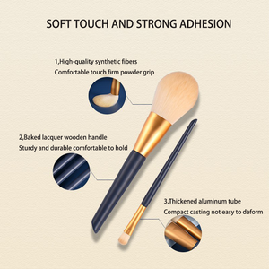 Bán Buôn Vegan Trang Điểm Bàn Chải Thiết Lập Cho Bóng Mắt Chuyên Nghiệp Trang Điểm Công Cụ Tùy Chỉnh Nhãn Hiệu Riêng Màu Xanh 12Pcs Trang Điểm Bàn Chải Thiết Lập - Product Image 4