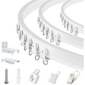 10m <strong>Corner</strong> Bath Shower Bendable Side Mounted Plastic PVC <strong>Curtain</strong> <strong>Rail</strong> for Bath - Product Image 2