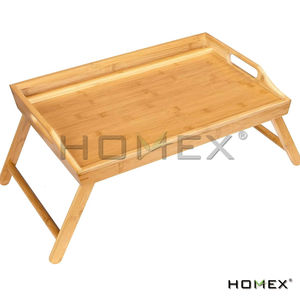 Homex | <span class=keywords><strong>Plateau</strong></span> de <span class=keywords><strong>lit</strong></span> en bambou pliable écologique en gros plateaux de service en bambou <span class=keywords><strong>plateau</strong></span> de petit-déjeuner avec support pour téléphone - Product Image 2