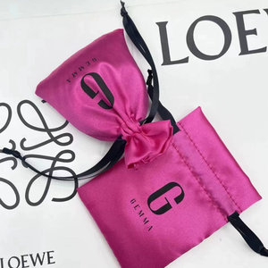 Sac à cordon personnalisé de luxe en satin de haute qualité, sac anti-poussière doux et écologique pour chaussures, sacs à main, perruques, emballage personnalisé - Product Image 4