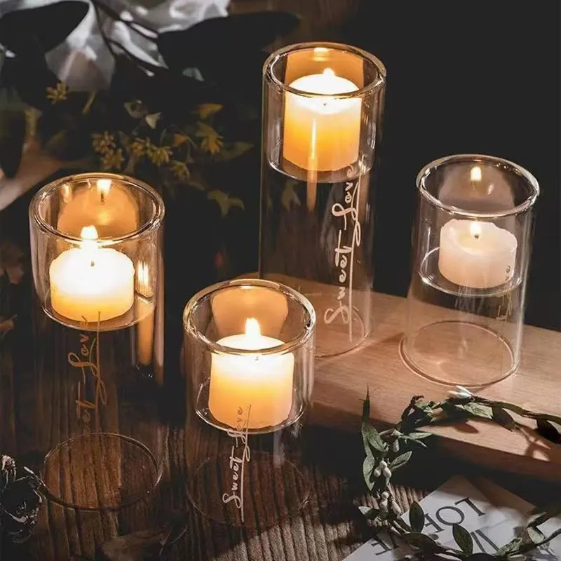 Individuelle mehrfache Größen Kerzen Blumenvasanen klares Luxus-Glas Zylindervasanen für Heimdekoration Hochzeit