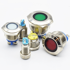 مفتاح مسطح 12:/16:/19: مفتاح 22: مفتاح تشغيل: 25:/28: 30 تشغيل وإيقاف تشغيل بموصل مصباح دفع معدني ليد - Product Image 2