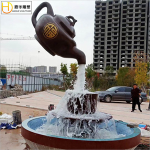 Fontaine à eau en fibre de verre Jiahua, style chinois, décoration de jardin extérieur - Product Image 1