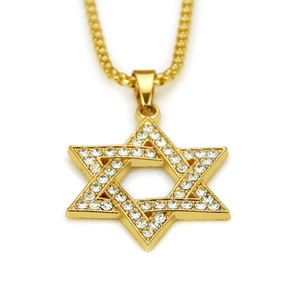 สร้อยคอจี้รูปดาวหกแฉกชุบทอง/เงิน สไตล์ฮิปฮอปสุดฮิต ปี 2026 ดีไซน์ยอดนิยมสำหรับผู้ชาย เครื่องประดับแฟชั่น - Product Image 6