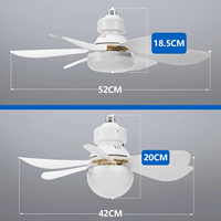 Ventilateur de plafond E27 de haute qualité avec lumière LED à gradation et télécommande 85-265V Design moderne pour salon étude usage domestique