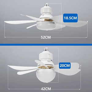 Ventilador de <span class=keywords><strong>techo</strong></span> <span class=keywords><strong>con</strong></span> Base E27 de alta calidad <span class=keywords><strong>con</strong></span> <span class=keywords><strong>luz</strong></span> LED de atenuación y Control remoto 85-265V diseño moderno para sala de estar estudio uso doméstico - Product Image 6