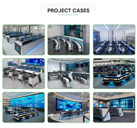 Centre de Commande Intelligent Professionnel Personnalisé en Acier et Bois, Console de Surveillance, Bureau de Dispatching, Table de Conférence