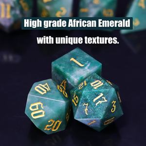 ลูกเต๋าหยกแอฟริกัน RPG ลูกเต๋าหินธรรมชาติทรงหลายเหลี่ยม ชุดลูกเต๋า DND สำหรับเกม DND ดันเจี้ยนแอนด์ดรากอนส์ - Product Image 2