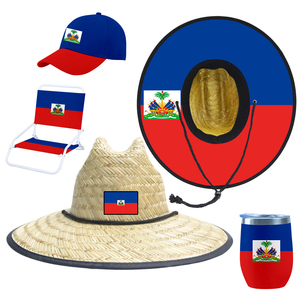 หมวกฟางชายหาดลายธงชาติแคนาดาและเฮติหลากสีสำหรับผู้ชายและผู้หญิงจาก JAKIJAYI ขายส่ง - Product Image 4