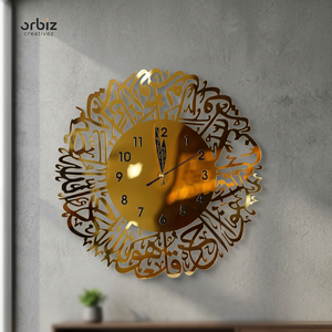 Gold Plated Wall <b>Clock</b> Round Bohemian Design <b>Mirror</b> Effect Quartz Analog Hanging <b>Clock</b> for Living Room - Product Image 6