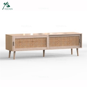 Modern and Simple Design <strong>TV</strong> Stands and Cabinets Natural <strong>Rattan</strong> Wood Panel and MDF for Living Room and Bedroom Wooden <strong>TV</strong> <strong>Unit</strong> - Product Image 1