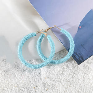 Boucles d'oreilles tissées Fashion Woven Color High Hoop Boucles d'oreilles pour femmes Uionen 1075 - Product Image 4