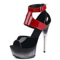 Sandales à talons hauts de 15 cm à plateforme fine, à bout ouvert, pour la pole dance, talons hauts de boîte de nuit, talons ultra hauts, défilé de mode