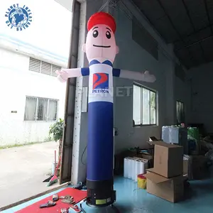 Alta calidad diseño personalizado marioneta de aire publicidad inflable hombre alto, aspecto inflable tubo hombre