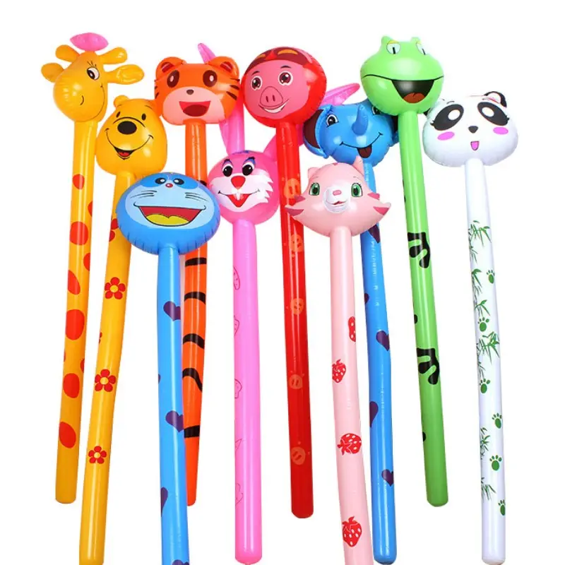Différents jouets gonflables de bâton de conception animale promotionnelle