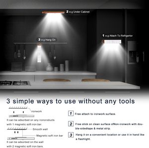 Luz LED con Sensor de Movimiento para Debajo del Gabinete, 2 Colores, Magnética, Recargable, Luces Inalámbricas para Debajo del Mostrador, Luz Nocturna - Product Image 4