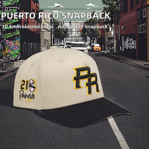 Cappello da Baseball <span class=keywords><strong>PR</strong></span> Porto Rico con Ricamo 3D Hip Hop Personalizzato, Cappellino Snapback Originale Regolabile con Bandiera - Product Image 6