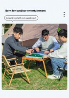 Table de Mahjong de Luxe Moderne d'Extérieur Portable en Bois Massif, Pliable, Surélevée, Écologique et Durable pour Dortoirs
