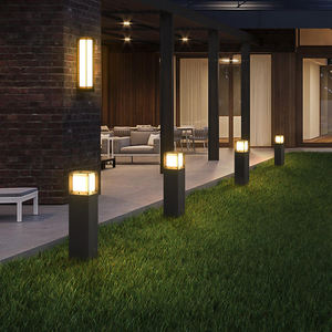 Landscape Outdoor Lawn Lamp Waterproof IP65 Driveway Yard Lighting Round Pole <strong>Street</strong> Post Top <strong>Light</strong> Led Solar Garden <strong>Light</strong> - Product Image 2