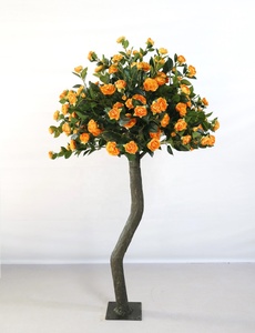 Albero di ciliegio artificiale personalizzato per esterni, grande, 8 piedi, con fiori di ciliegio finto in plastica, colore bordeaux, con telo protettivo da 30 pollici, colore lilla blu. - Product Image 6