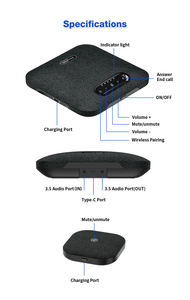 Speakerphone sistem Speaker ekstensi, konferensi Video nirkabel pembatal kebisingan mikrofon portabel Bt perusahaan Omnidirectional - Product Image 5