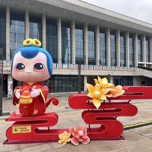 Big Sale Zigong Lanternas Show Outdoor Waterproof Chinese Silk Sky Animal Coelho Lanternas para Decorações do Evento do Ano Novo Chinês