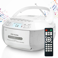 Boombox portable à chargement par le haut, lecteur CD et cassette, avec haut-parleur et enregistrement AM/FM, très demandé