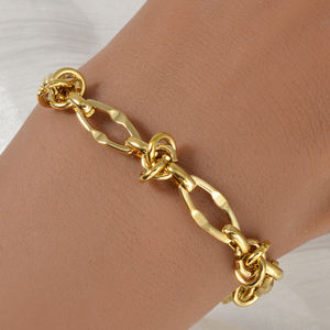 Ensemble collier et bracelet en acier inoxydable plaqué or 18 carats, étanche, minimaliste, délicat, classique, bijoux de mariage et de fête pour femmes - Product Image 3