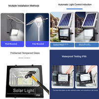 Projecteur Solaire LED d'Extérieur à Panneau Solaire Économique pour Usine, IP66, Haute Luminosité, 6500K, avec Détecteur de Mouvement, 60W 100W 200W 300W 400W 600W