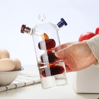 Bouteilles à condiments en verre double couche résistantes à la chaleur, créatives, pour la cuisine, sauces soja, vinaigre, et sauces variées - Vente en gros