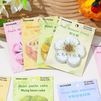 Autocollants décoratifs créatifs pour étudiants, aimants de réfrigérateur autocollants, notes adhésives, thème pâtisseries chinoises originales