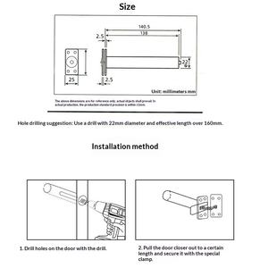 Ferme-porte <span class=keywords><strong>invisible</strong></span> pour portes en bois, en fer et d'hôtel - Ouvre-porte automatique caché avec charnière à ressort opposée - Product Image 2