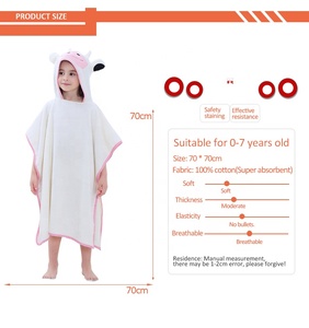 Michley prix d'usine en gros 100% coton dessin animé <span class=keywords><strong>serviette</strong></span> à capuche animal enfants <span class=keywords><strong>serviette</strong></span> - Product Image 6