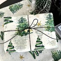 Kertas Pembungkus Buket Bunga Kualitas Tinggi, Kertas Tisu Floral Custom, Tahan Air, Dapat Didaur Ulang, Stiker Kotak Hadiah Kerajinan Natal