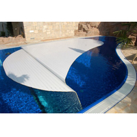 Couverture de piscine électrique automatique pour villa de villégiature, en polycarbonate, garantie 2 ans