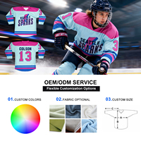 Jersey Hoki Es Kanada Berkualitas Tinggi, Bordir, Kuning, Bolak-Balik, Sublimasi, Bernapas