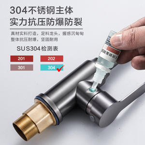 मॉडल 3121 हाई गेज गन ग्रे स्टेनलेस स्टील रसोई नल स्नान और शॉवर उत्पाद - Product Image 3