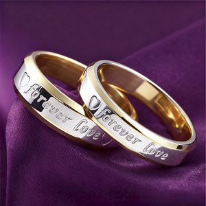 Anillo de Acero de Tungsteno con Grabado Láser, Plateado y Dorado, con Logotipo OEM, <span class=keywords><strong>para</strong></span> <span class=keywords><strong>Hombre</strong></span> y Mujer, Anillo de Pareja, Anillo de Boda, Regalo de Moda, Venta de Fábrica - Product Image 4
