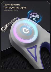 Laisse rétractable automatique multifonctionnelle pour animaux de compagnie avec lumières LED à dégagement rapide et laisse durable pour chien, fourrure et écharpe décorées - Product Image 6