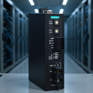 Convertisseur de média fibre optique Moxa ICF-1150-M-ST-T, monomode, port ST, RJ45, Ethernet industriel - Product Image 3