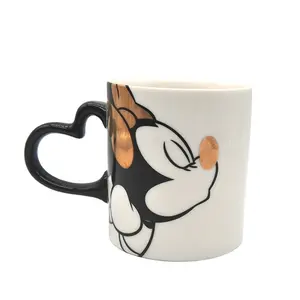 Creative Lovely Cartoon Ceramic Cup Luxury Gold Decal Water Coffee Mugs