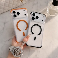 Étui de téléphone magnétique fin C0498 pour iPhone 11 12 13 14 15 16 18 Pro Max 17 Air, coque transparente mate sans bordure